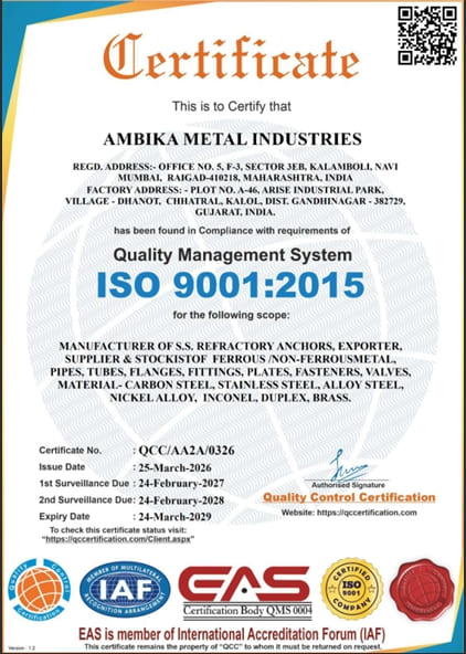 ISO 9001:2015 Certificate